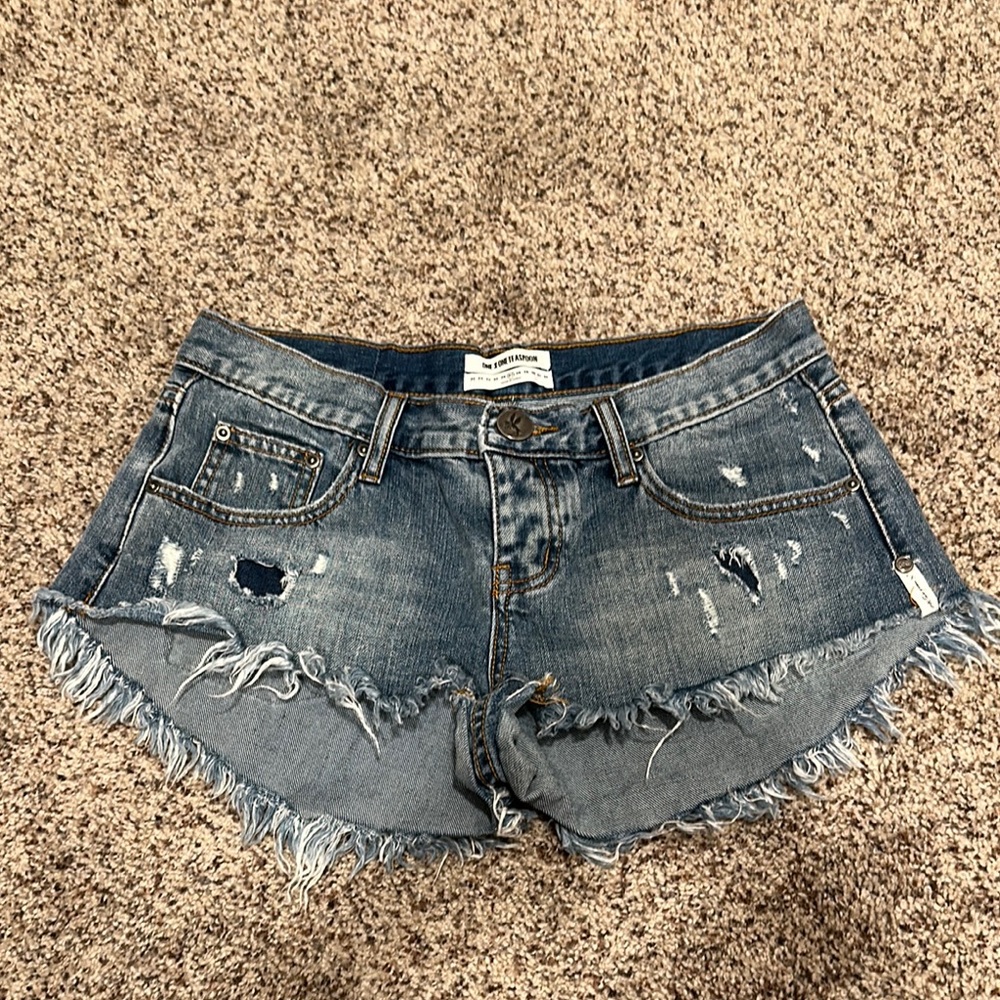 ONE Teaspoon Distressed Denim Shorts